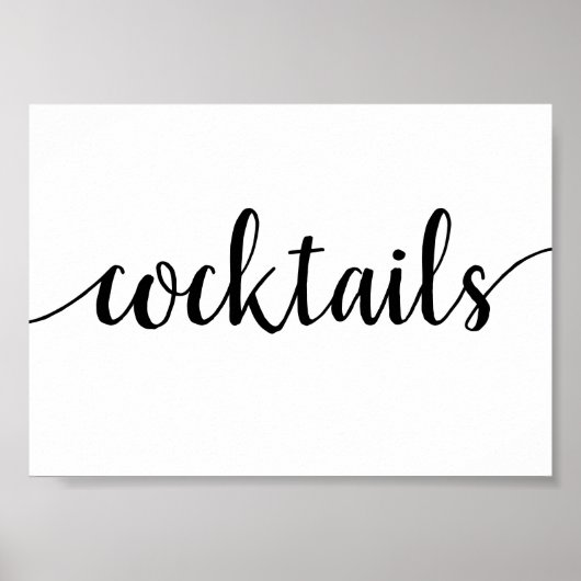 Einfache Cocktails | Black Script Jedes Ereignis B Poster (Vorne)