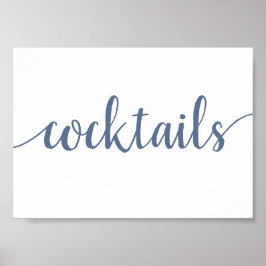 Einfache Cocktails | Dusty Blue Any Event Bar Sign Poster