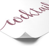 Einfache Cocktails | Mauve Pink Jedes Ereignis Bar Poster (Ecke)