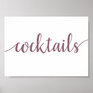 Einfache Cocktails   Mauve Pink Jedes Ereignis Bar Poster