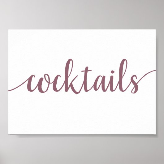 Einfache Cocktails | Mauve Pink Jedes Ereignis Bar Poster (Vorne)