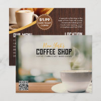 Einfache Coffee-Shop-Marketing-Postkarte