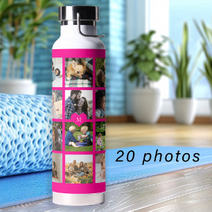 Einfache Collage aus Foto mit Monogramm Keepsake p Trinkflasche