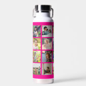 Einfache Collage aus Foto mit Monogramm Keepsake p Trinkflasche (Vorne)