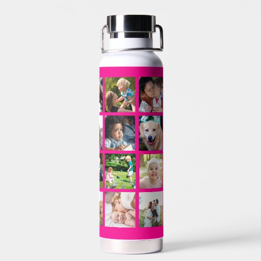 Einfache Collage aus Foto mit Monogramm Keepsake p Trinkflasche (Rückseite)