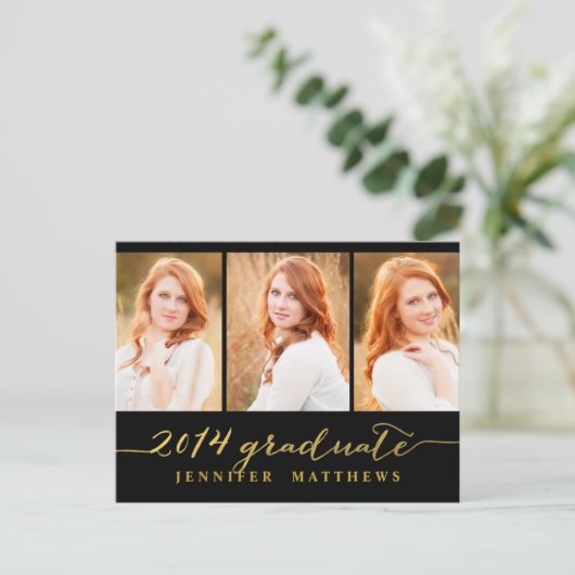 Einfache Collage | Einladung zur Graduiertengruppe (Stehend Vorderseite)