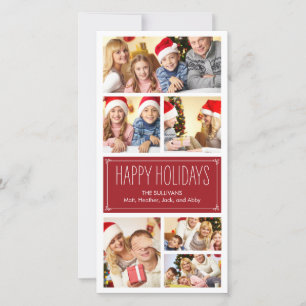 Einfache Collage Holiday Foto-Karten Feiertagskarte