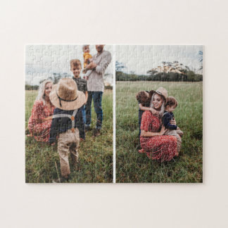 Einfache Collage mit 2 Familienfotos Puzzle