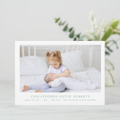 einfache Collage mit minimalem Foto, moderne Gebur Ankündigung (Stehend Vorderseite)