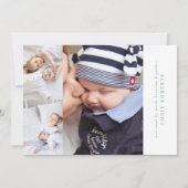 einfache Collage mit minimalem Foto, moderne Gebur Ankündigung (Rückseite)