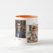 Einfache Collage Orange für vier Fotos Tasse (Zentrum)