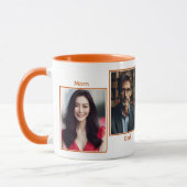 Einfache Collage Orange für vier Fotos Tasse (Links)