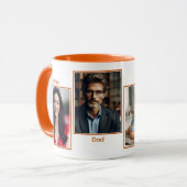 Einfache Collage Orange für vier Fotos Tasse (Vorderseite Links)