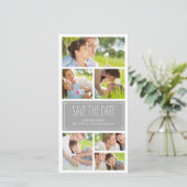 Einfache Collage Save the Date Foto Cards (Stehend Vorderseite)