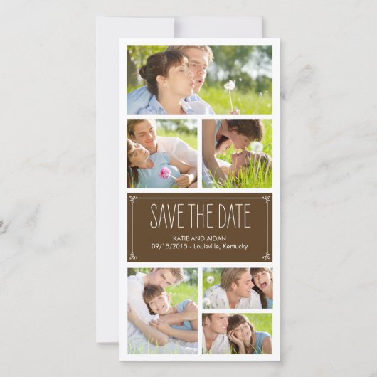 Einfache Collage Save the Date Foto Cards (Vorderseite)