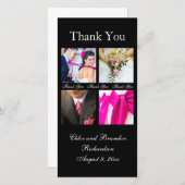 Einfache Collage Vielen Dank Foto Card (schwarz) Dankeskarte (Vorne/Hinten)