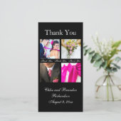 Einfache Collage Vielen Dank Foto Card (schwarz) Dankeskarte (Stehend Vorderseite)