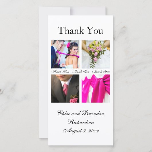 Einfache Collage Vielen Dank Fotokarte Dankeskarte (Vorderseite)