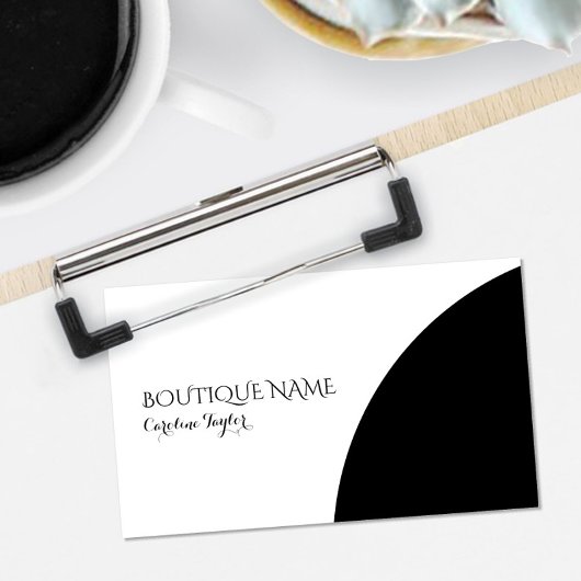 Einfache Colorblock Boutique Black Business Card Begleitkarte
