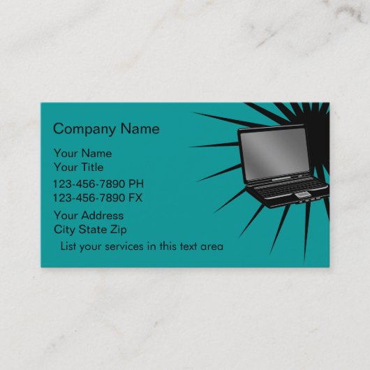 Einfache Computer-Visitenkarten Visitenkarte (Vorderseite)