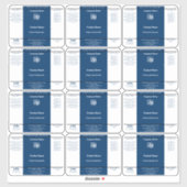 Einfache Container Blue White Black Product Labels (Blatt)