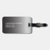 Einfache Cool-graue Monogramm Gepäckanhänger (Rückseite horizontal)