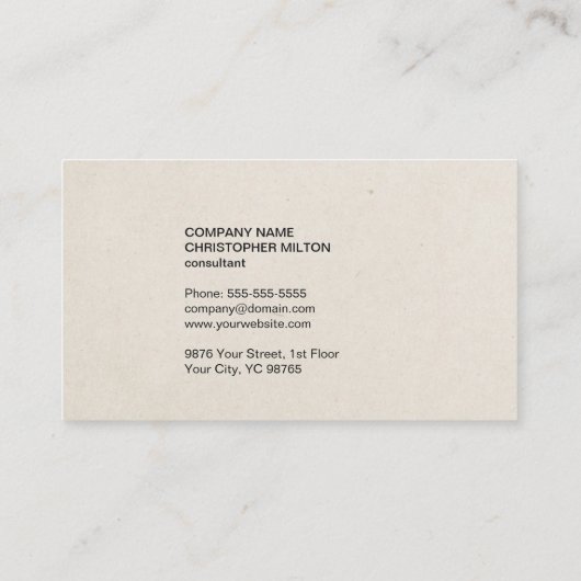 Einfache Coole Papiertexturberatung Visitenkarte (Rückseite)