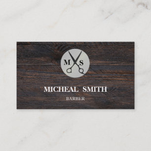 Einfache Coole Retro-Vintage Barber-Monogramm-Sche Visitenkarte