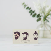 Einfache Coole Retro-Vintage Barber-Monogramm-Sche Visitenkarte (Stehend Vorderseite)