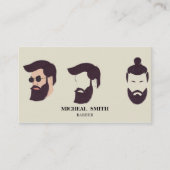 Einfache Coole Retro-Vintage Barber-Monogramm-Sche Visitenkarte (Vorderseite)