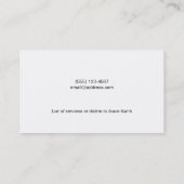 Einfache Coole Rustikale Tafel Visitenkarte (Rückseite)