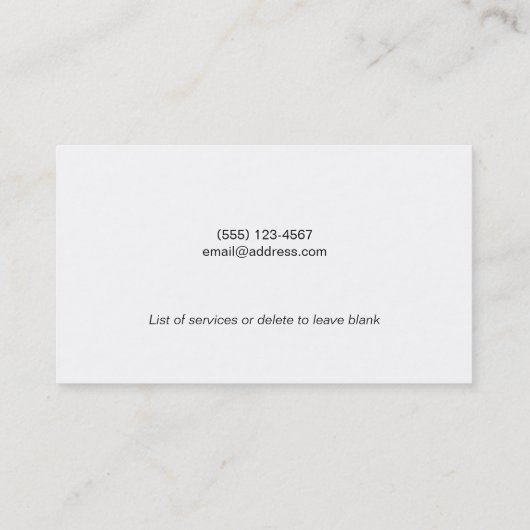 Einfache Coole Rustikale Tafel Visitenkarte (Rückseite)