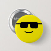 Einfache coole Schatten-gelbes Gesicht Button (Vorne & Hinten)