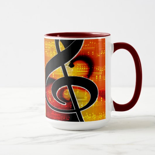 Einfache Coole Stylische Noten Tasse (Rechts)