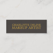 Einfache Coole Textur Grau Gold Makeup Künstler Mini Visitenkarte (Vorderseite)