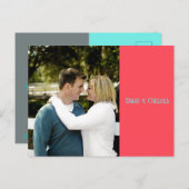 Einfache Coral & Aquamarine STD Postkarte (Vorne/Hinten)