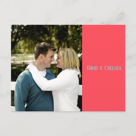 Einfache Coral & Aquamarine STD Postkarte (Vorderseite)