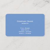 Einfache Cornflower Blue Business Card Visitenkarte (Vorderseite)