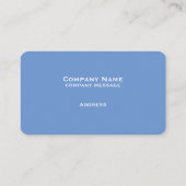 Einfache Cornflower Blue Business Card Visitenkarte (Rückseite)