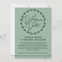 Einfache Coronavirus Change Date Wedding Card