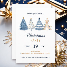Einfache Corporate Blue Weihnachts-Party Einladung
