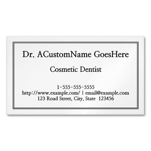 Einfache cosmetische Zahnarztkarte Magnetische Visitenkarte (Vorderseite)