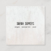 Einfache Country Rustic White Wood Business Card Quadratische Visitenkarte (Vorderseite)