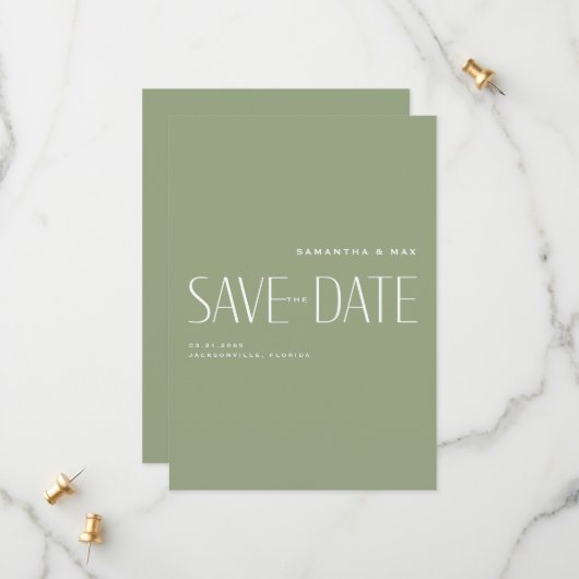 Einfache Coupé Modernes Monogramm Save the Date (Vorderseite/Rückseite Beispiel)