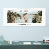 Einfache Couple Foto Couple Names Weddning Banner (Messe)