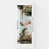 Einfache Couple Foto Couple Names Weddning Banner (Vertikal)