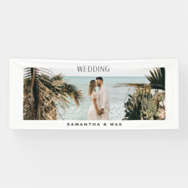 Einfache Couple Foto Couple Names Weddning Banner