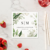 Einfache Couple Initials Weihnachtsfeiertage Hochz Serviette (Beispiel)