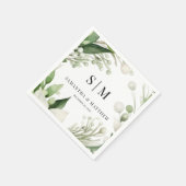 Einfache Couple Initials Weihnachtsfeiertage Hochz Serviette (Ecke)