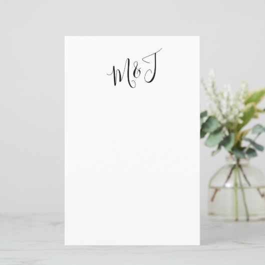 Einfache Couple-Script-Initialen für Hochzeitsstif (Stehend Vorderseite)